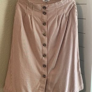 Madewell Striped Button Down Skirt